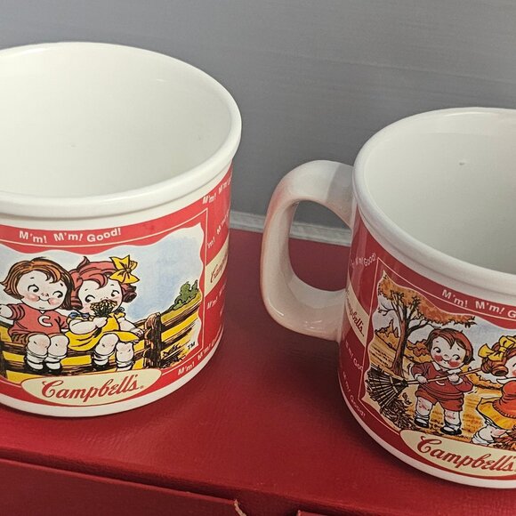 Vintage Campbell Soup Mugs Ceramic "M'm! M'm! Good"   Set of 2 from 2000 - Picture 2 of 7